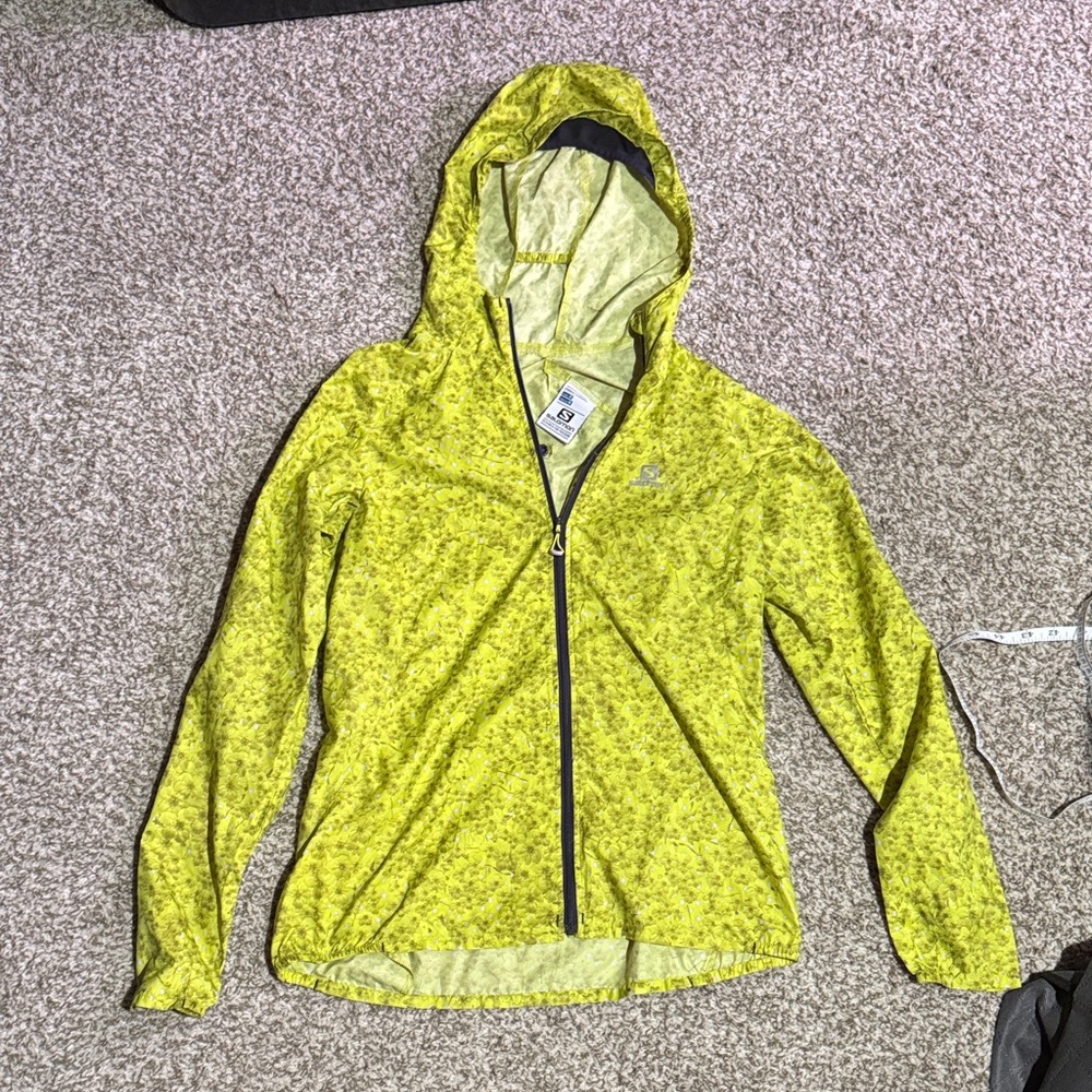 Salomon Yellow Floral Hooded Jacket